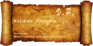 Valdner Piroska névjegykártya